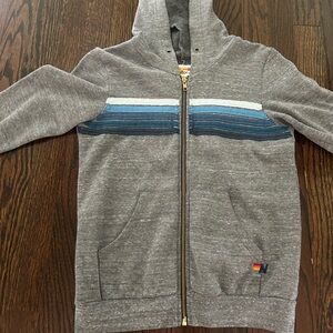 Aviator Nation - Kids 5 Stripe Zip Up Hoodie